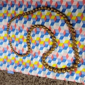 27.5" brass bead necklace with fishhook clasp